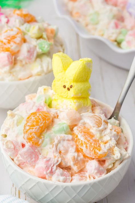 Fruit Fluff Dip, Easter Fruit Salad, Fruit Fluff, Easter Salad, Easter Fruit, Homemade Whipped Cream Recipe, Princess Pinky Girl, Easter Side Dishes, Easy Easter Desserts