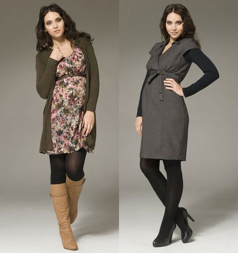 Shop. Rent. Consign. Designer Maternity Clothes at MotherhoodCloset.com Maternity Consignment Outfit For Pregnant Women, Winter Dresses With Boots, Prego Style, Pregnant Fashion, Winter Maternity Outfits, Fashion Maternity, 2014 Fashion Trends, Pregnancy Fashion, Preggo Fashion