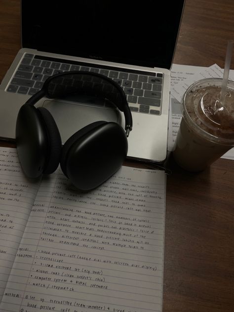 #study #studying #student #premed #airpodpromax #headphone #notebook #macbook #studysetup #aesthetic #studious #darkacademia #lightacademia #laptop #writing #pen #studygirl Laptop Writing, Men's Study, Study Mode, Studying Library, Library Aesthetic, Writing Motivation, Study Board, Pre Med, Med School