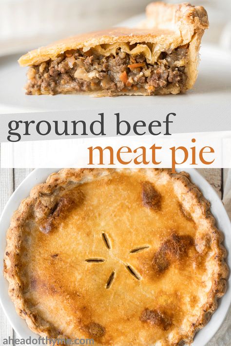 Beef Meat Pie, Double Crust Pie, Beef Pie Recipe, Mincemeat Pie, Dinner Pies, Meat Pie Recipe, Beef Pot Pies, Beef Pies, Vegetable Pie