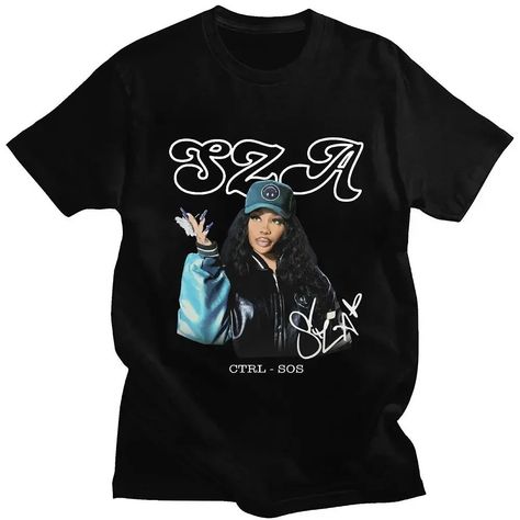 interwrld.com Vintage Punk Aesthetic, Sza Merch, Sza Shirt, Sza Ctrl, Harajuku Girls, Vintage Punk, T Shirt Oversized, Tour Shirt, Hip Hop Fashion