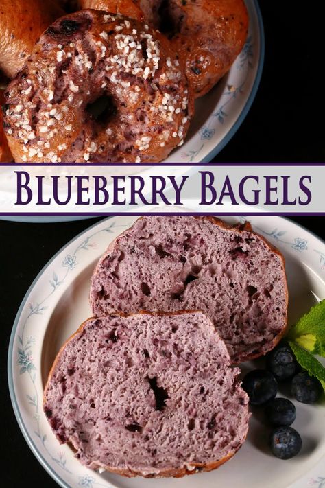 Blueberry Bagels Recipe, Blueberry Bagel Recipe, Blueberry Bagels, Blueberry Bagel, Bagels Recipe, Asian Side Dishes, Blueberry Extract, Bread Oven, Quick Breakfast Recipes