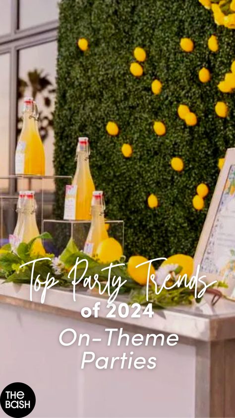 These party trends, like On-Theme Parties aren't going away in 2024! ✨ Start here with these top party trends spilled directly from the experts! 🎉 #thebash #birthday #birthdayparty #milestone #celebration #bachlorette #bachelor #wedding #anniversary #justbeauseparty #party #partytheme #decorations #partydecoration #partyideas #2024party #2024partytrends #partytrends #2024 #2024partyideas #partyideas #trendingparty #partytrendideas #2024partytheme Sophisticated Party Themes, 2024 Party Ideas, Annual Party Ideas, Anniversary Party Theme Ideas, Birthday Party Trends 2024, Celebration Ideas Events, Office Happy Hour Ideas, Trending Birthday Themes 2024, 2024 Event Decor Trends