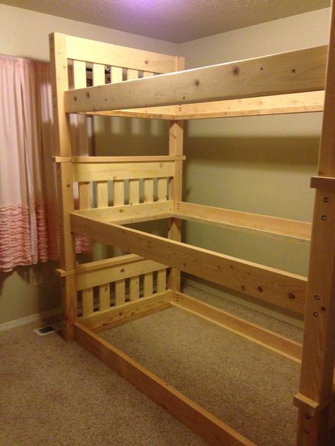 Download Original Triple Bunk Beds Plans, Bunk Bed Plan, Bunk Bed With Stairs, Bed With Stairs, Bunk Bed Plans, Triple Bunk Beds, Bunk Beds For Kids, Murphy Bed Ikea, Diy Bunk Bed