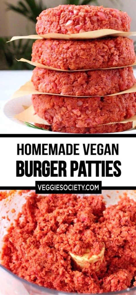 Recipe With Beets, Burger Patties Recipe, Homemade Vegan Burgers, Vegan Burger Patties, Whole Foods Plant Based, Soy Curls, Burger Patties, Patties Recipe, Vegan Burger