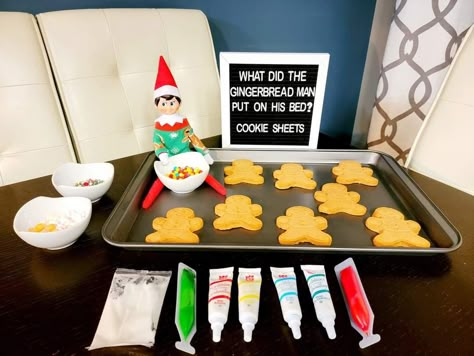 Gingerbread Elf On The Shelf Ideas, Elf On Shelf For Bad Behavior, Elf On The Shelf Gingerbread Man, Grinch Elf On The Shelf Ideas, Elf On The Shelf Gingerbread, Elf 2024, Christmas Robot, Elf Shenanigans, Bob Hairs