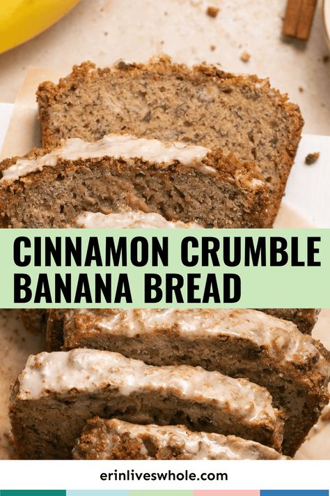 Elevate your banana bread with this Cinnamon Crumble Banana Bread recipe. Made with maple syrup, coconut sugar, and coconut oil, it's a healthier option that tastes great too! Banana Bread Maple Syrup, Crumble Banana Bread, Homemade Snacks Recipes, Cinnamon Banana Bread, Coconut Yoghurt, Cinnamon Crumble, Pumpkin Spice Muffins, Measuring Ingredients, Healthy Breakfast Recipes Easy