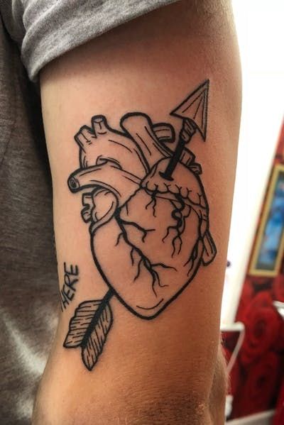 Heart Tattoo Meaning, Real Heart Tattoos, Human Heart Tattoo, Realistic Heart Tattoo, Anatomical Tattoos, Anatomical Heart Tattoo, Skeleton Hand Tattoo, Forearm Tattoo Women, Heart Tattoo Designs