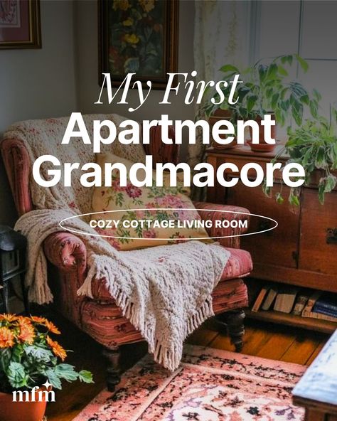 Grandma Styled Living Room Setup 👵 Because Granny’s house is where my heart lives❤️ 🔗 Link to items in bio #grandmacore #apartment #firstapartment #homedecor #nostalgia #cozyathome #apartmentdecor Grandmacore Apartment, Grandmacore House, English Country Decor Living Room, Cozy Cottage Living Room, Styled Living Room, English Country Decor, Living Room Setup, Grandma Fashion, Cottage Living Rooms