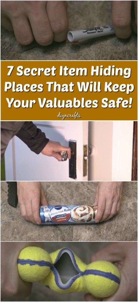 7 Secret Item Hiding Places That Will Keep Your Valuables Safe! {Good ideas} Diy Hidden Safe Ideas, Diy Diversion Safe, Diy Stash Secret Storage, Secret Stash Containers, Diy Hiding Places, Diy Hidden Storage Ideas, Stash Spots, Hidden Door Bookcase, Stash Containers