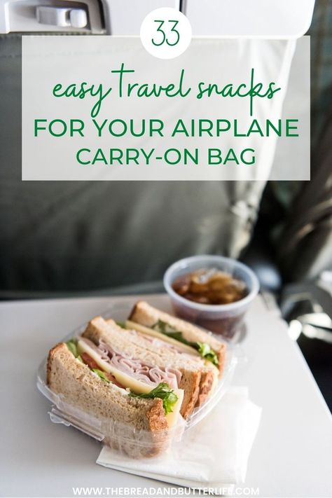 Easy Travel Snacks, Plane Snacks, Airplane Snacks, Travel Lunches, Airport Food, Healthy Travel Snacks, Airplane Food, Plane Food, Road Trip Food