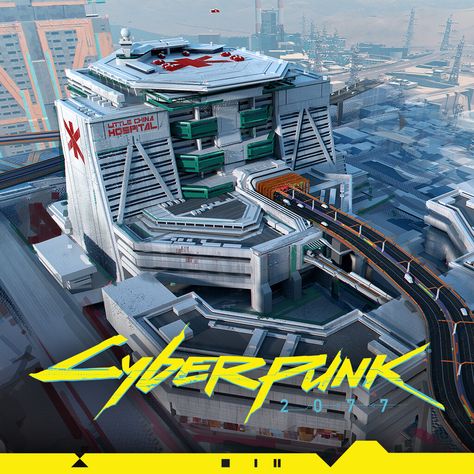 Cyberpunk 2077 | Little China Hospital, Maciej Rebisz on ArtStation at https://www.artstation.com/artwork/dyJ9kw Futuristic Underwater City Concept Art, Cyberpunk Hospital, Cyberpunk City Concept Art, Cyberpunk 2077 Aesthetic, Futuristic Hospital, Cyberpunk Architecture, Cyberpunk Ttrpg, Cyberpunk Environment, Cyberpunk House