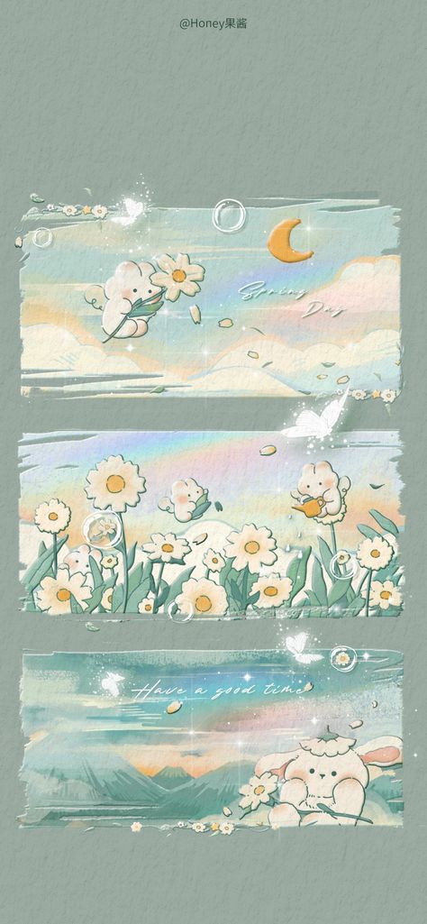 Kawaii Wallpapers, Cute Blue Wallpaper, Cute Mobile Wallpapers, Easter Wallpaper, Iphone Wallpaper Kawaii, Bunny Wallpaper, Cute Pastel Wallpaper, Sanrio Wallpaper, Cute Simple Wallpapers