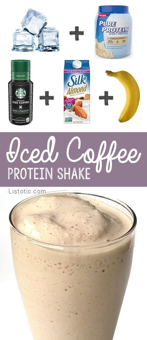 Breakfast Protein Shake, Breakfast Protein Shake Recipes, Healthy Iced Coffee, Breakfast Shakes Protein, Protein Shake Recipe, Iced Coffee Protein Shake Recipe, Breakfast Protein, Smoothies Vegan, Iced Coffee Protein Shake