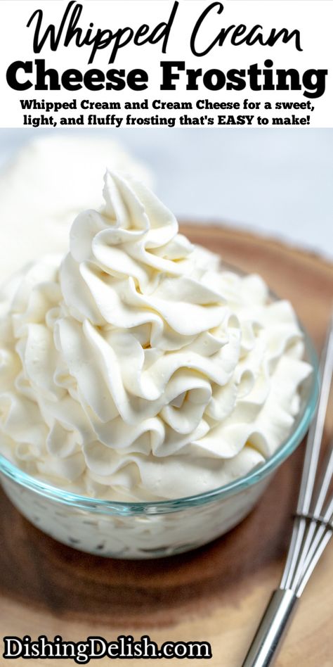 Whipped Icing Recipes, Iced Cream, Cream Cheese Icing Recipe, Fluffy Cream Cheese Frosting, Whipped Icing, Whipped Cream Cheese Frosting, Fluffy Frosting, Frosting Recipes Easy, Recipes With Whipping Cream