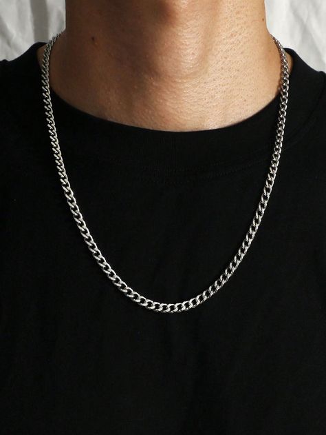 Mens silver chain necklace