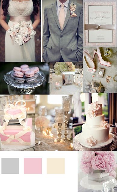 Pink & Silver/gray/grey Wedding Inspiration Pink And Gray Wedding, Pink Grey Wedding, Gray Wedding Colors, Best Wedding Colors, Wedding Colour, Gray Wedding, Grey Wedding, Wedding Palette, Wedding Theme Colors