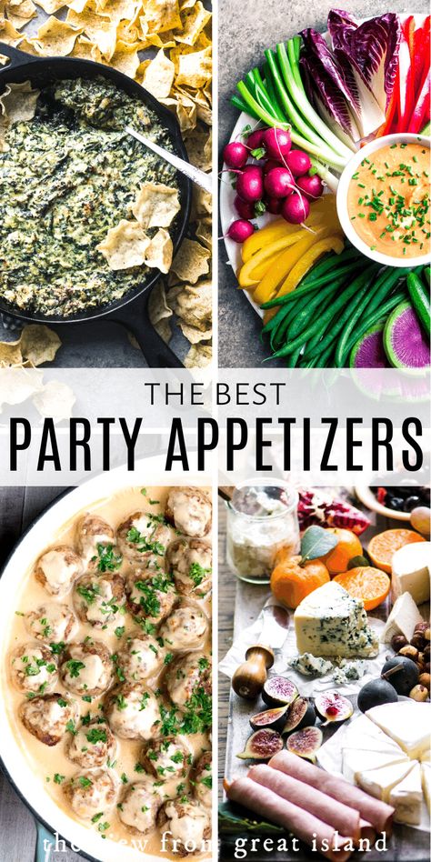 Easy, elegant, and delicious party appetizers that everybody loves! #easy #recipes #crudites #healthy #bakedbrie #cheeseboard #hotdip #meatballs, #cheese #layereddip #bakedcheese Delicious Party Appetizers, Wine Jelly Recipe, Party Appetizer Recipes, Yummy Appetizers Parties, Recipe Appetizers, Island Recipes, Best Party Appetizers, Impressive Appetizers, Tiny Foods