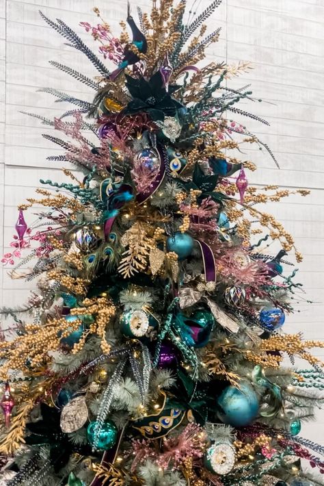 Watch as we create a Peacock Themed Christmas Tree sure to delight your senses. All products can be purchased on our website. Peacock Christmas Decorations, Christmas Tree 2023, Peacock Christmas Tree, Purple Christmas Tree, Peacock Christmas, Themed Christmas Tree, Peacock Theme, Purple Christmas, Christmas Inspo