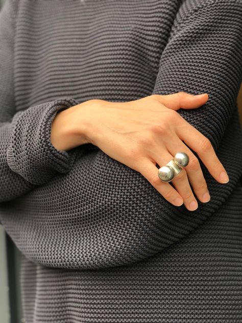 BEAUTIFUL STATEMENT SILVER BUBBLE RING COULD BE THAT ONE SPECIAL ACCESSORY YOU FEEL UNIQUE WITH!   DETAILS:  * Silver, 925 WHY ME?    * All Ginger Tail jewellery are created by hands  adding some magic to every piece. * My style is massive jewellery from silver, gold and brass, usage of various stones. The jewellery for brave women, which are not afraid to stand our from the crowd.  PACKAGING  Your order will be nicely packed in a jewellery box and tied with branded ribbon.  HOW TO ORDED?  Please not that every piece of jewellery is made to order. Production time  -  2 weeks. Branded Ribbon, Why Me, Bubble Ring, Brave Women, Statement Ring Silver, Not Afraid, Ring Unique, Etsy Fashion, Statement Ring