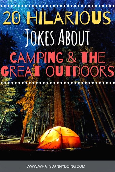 Looking for some jokes to tell around the campfire? Check out this list of hilarious jokes about camping and the great outdoors! Camping humour at its best! #campinghumour #jokesaboutcamping #campfirejokes #camping #jokes Camping Puns, Camping Jokes, Camping Funny, Jokes To Tell, Outdoor Adventure Activities, Best Jokes, Funny Camping, Hilarious Jokes, Around The Campfire