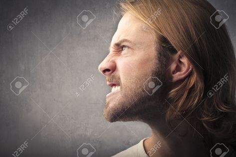 Angry Side Profile Reference, Angry Face Side View, Angry Profile, Angry Side Profile Drawing, Angry Side Profile, An Angry Man, Side View Of Face, Man Profile, Man Stock Photo