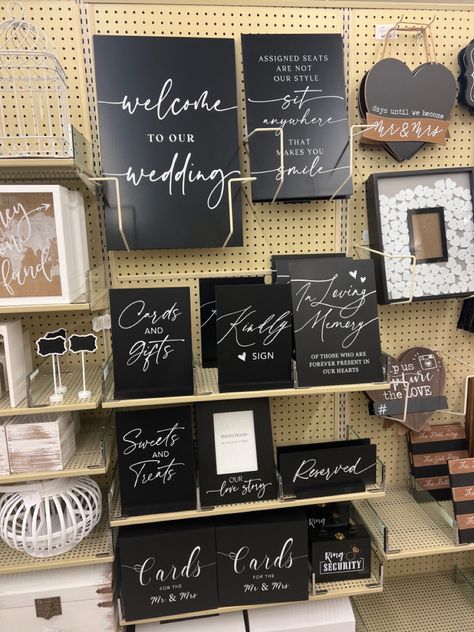 Hobby Lobby Wedding Decor, Hobby Lobby Wedding, Hobby Lobby Signs, Hobby Lobby Decor, Lobby Decor, Wedding Decor Ideas, Gifts Sign, Decor Wedding, Hobby Lobby