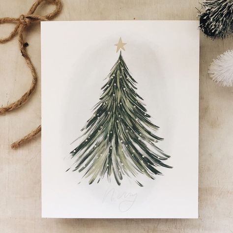 Watercolor Christmas Tree, Christmas Card Art, Watercolor Christmas Cards, Tree Cards, Diy Christmas Cards, Watercolor Christmas, Holiday Greeting Cards, Christmas Paintings, Christmas Greeting