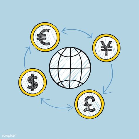 Global business and movement of currencies illustration | free image by rawpixel.com / Minty Globalization Poster Ideas, Clothes Quotes, Economics Project, Foreign Exchange Rate, Circle Arrow, All Currency, World Bank, Forever Aloe, Exchange Rate