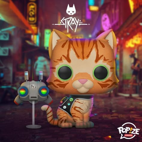 Cat From Stray Game, Stray B12, Stray Cat Game, Stray Art, Stray Game, Игрушки Funko Pop, Pop Cat, Cat Game, Little Misfortune