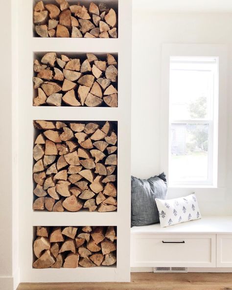 Indoor Log Storage, Firewood Storage Ideas, Outdoor Storage Ideas, Firewood Storage Indoor, Firewood Storage Outdoor, Wood Sheds, Custom Shelves, Outdoor Firewood Rack, Firewood Shed