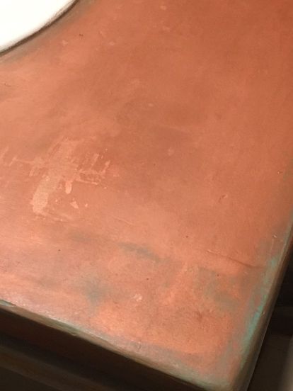 copper countertops under 20 what , bathroom ideas, concrete countertops, countertops, how to, painting Copper Countertops, Diy Concrete Counter, Copper Counter, Kitchen Remodel Countertops, Formica Countertops, Kitchen Countertop Materials, Copper Paint, Copper Diy, American Decor