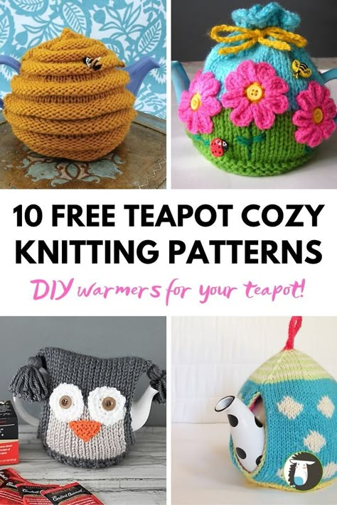 Keep your tea warm! 10 Teapot Cozy FREE Knitting Patterns Teapot Cosy Pattern Knitting, Knit Tea Cozy Pattern Free, Knit Tea Cozy Pattern, Tea Cozy Tutorial, Knit Tea Cozy, Tea Cosy Pattern, Tea Cosy Knitting Pattern, Tea Cozy Pattern, Knitted Tea Cosies