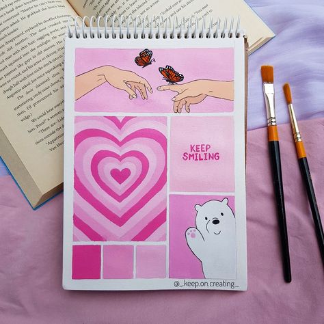 Keep On Creating ✨ on Instagram: “💗💖 #pink #art #artist #artwork #painting #acrylicpainting #explore #explorepage #instart #instartist #instagood #artsy #moodboards…” Beautiful Pencil Drawings, Abstract Art Painting Diy, Easy Doodle Art, Painting Art Lesson, Small Canvas Art, Book Art Diy, Doodle Art Designs, Mini Drawings, Diy Canvas Art Painting