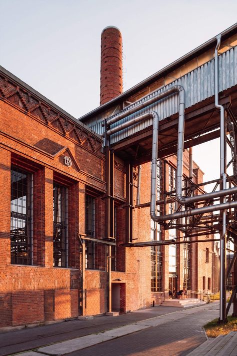 Factory Architecture Industrial Facade, Factory Building Design, Warehouse Plan, Industrial Facade, Sugar Factory, Factory Architecture, The Heist, Brick Arch, Warehouse Design