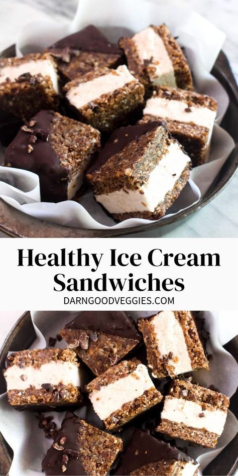 Healthy Ice Cream Sandwich, Vegan Vanilla Ice Cream, Hemgjord Glass, Flavor Ice, Healthy Ice Cream, Ice Cream Sandwiches, Raw Desserts, Vegan Ice Cream, Healthy Sweets Recipes