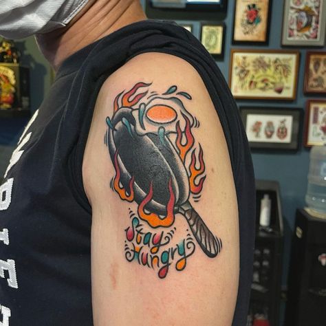 50 Chef Tattoo Ideas For Those Looking To Share Their Passion For Cooking Old School Chef Tattoo, Frying Pan Tattoo, Chef Tattoo Ideas Female, Chef Tattoo Design, Chef Tattoo Ideas, Chef South Park, South Park Tattoo, Cooking Tattoo, Culinary Tattoos