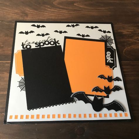 Halloween Scrapbook Pages Ideas, Halloween Scrapbooking Ideas, Kiwilane Scrapbook Layouts, Scrapbook Ideas Cricut, Halloween Scrapbook Layouts Ideas, Scrapbook Ideas 12x12, Scrapbook Ideas Halloween, Scrapbook Halloween Ideas, Fall Scrapbook Pages