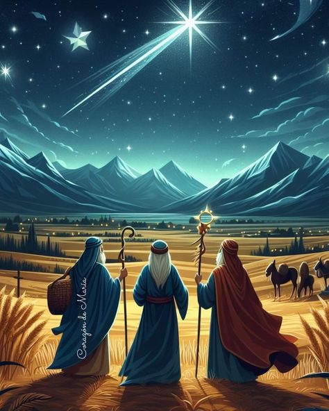 Three Wise Men Art, Three Wise Men Illustration, Advent Images, 3 Wisemen, Nativity Scene Pictures, 3 Wise Men, The Three Wise Men, Christian Illustration, Men And Babies