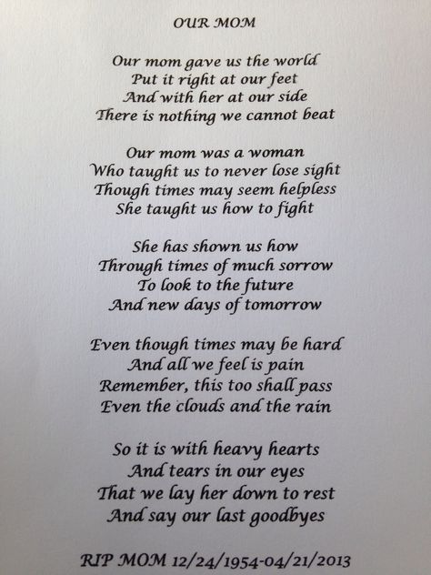 A poem I wrote for my mom and read at her funeral...I miss you. Eulogy For Mom, Mum Poems, Writing A Eulogy, Tribute To Mom, Remembering Dad, I Miss My Mom, Miss Mom, Mom Poems, Mom In Heaven