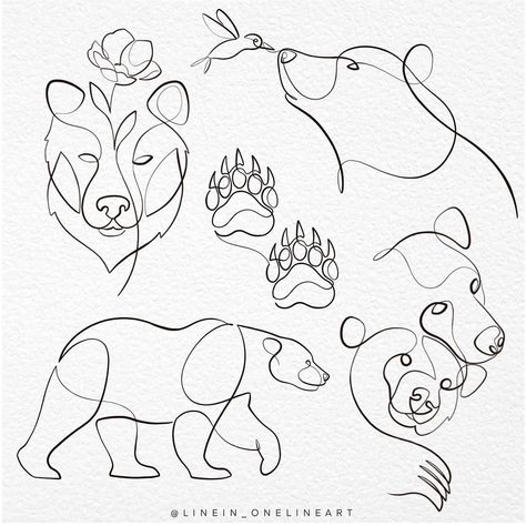 's Collections one line art for BEARS #bear #bears #bears🐻 | Instagram Bear One Line Drawing, Simple Bear Outline, Mom And Son Bear Tattoo Ideas, 3 Bear Tattoo, 4 Bears Tattoo, Small Grizzly Bear Tattoo, Subtle Bear Tattoo, Sister Bear Tattoo, Bear Tattoos Minimalist