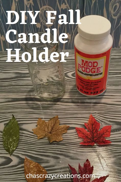 DIY Fall Candle Holder Fall Candle Holder Ideas, Diy Tea Light Holders, Thanksgiving Candles Diy, Fall Candle Crafts, Tea Candle Holders Diy, Diy Fall Candle Holders, Fall Candle Holder, Diy Pumpkin Candle, Tea Lights Centerpieces