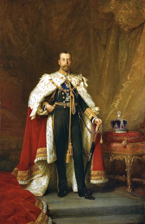 Wings of Whimsy: 1911 King George V by Luke Fildes #vintage #ephemera #pretty #data #edwardian #freebie #printable #king Royal Portraits Painting, King George V, Elegant Wall Art, Soul Connection, British Monarchy, British History, Queen Mary, Painting Reproductions, King George