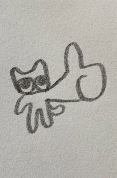 Soft Smile Drawing, Silly Cat Drawing Sketch, Simple Cat Doodles, Deep Doodles, Simple Cat Drawing, Doodle Doodle, Cute Easy Doodles, Mini Doodle, Goofy Drawing