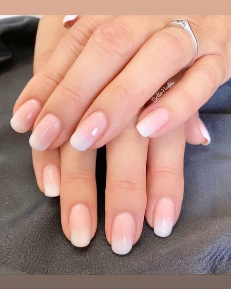 Pink And White Ombre Nails, Squoval Acrylic Nails, White Ombre Nails, French Fade Nails, Ombre Nail Polish, Ombre French Nails, Pink And White Ombre, French Tip Gel Nails, Nails Images