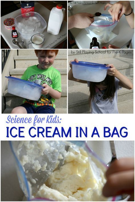 Kids Cooking Activities, Ice Cream In A Bag, Preschool Cooking, Pre-k Science, Pre K Pages, Preschool Science Activities, Summer Science, Science Experiments For Preschoolers, Food Activities