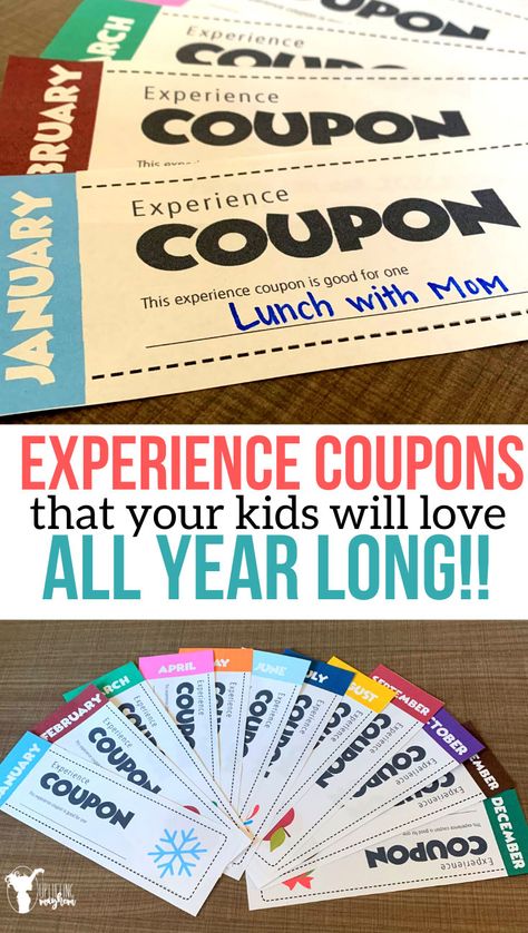 Give the gift that keeps on giving all year long with these EXPERIENCE COUPONS. Give the quality of time and fun experiences to share with your kids! Fun Experiences, Mom Coupons, Vogue Kids, Love Coupons, Cadeau Diy, Gift Of Time, Coupon Book, Experience Gifts, Gift Coupons