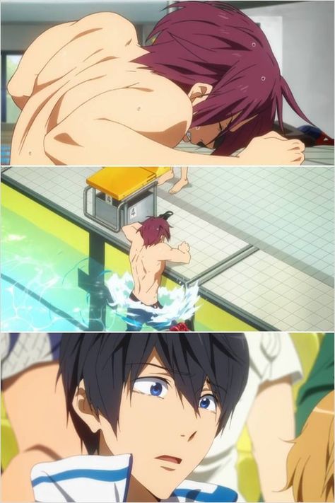 Free! ~~ Haruka's reaction to Rin's sorrow is perfect wordless storytelling.  His face is literally like OMF my bae lemme comfort u <333 Free! Rin, Swimming Anime, Free Eternal Summer, Splash Free, Free Iwatobi Swim Club, Free Iwatobi, Eternal Summer, Iwatobi Swim Club, Film D'animation