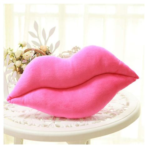 Birthday Bed, Lip Pillow, Hot Pink Lip, Pink Lips, Pillow Throw, Pillow Cushion, Soft Plush, Valentine's Day, Throw Pillow