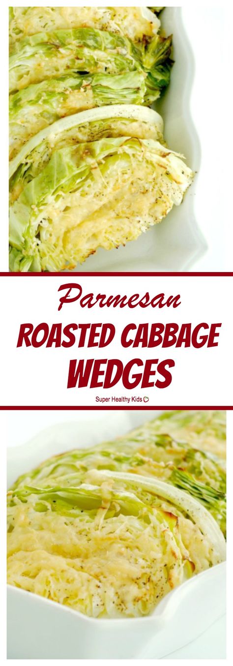 FOOD - Parmesan Roasted Cabbage Wedges. For the new cabbage eater, this is THE best recipe to try! http://www.superhealthykids.com/parmesan-roasted-cabbage-wedges/ Baked Cabbage Wedges, Cabbage Wedges, Roasted Cabbage Wedges, Easy Healthy Side Dishes, Baked Cabbage, Wedges Recipe, Braised Cabbage, Roasted Cabbage, Cooked Cabbage